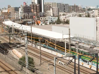 線路切り替え後に通過する湘南新宿ライン
